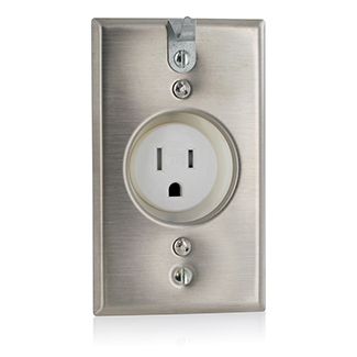 Product image for Receptacle straight single 125V 15A stainless steel