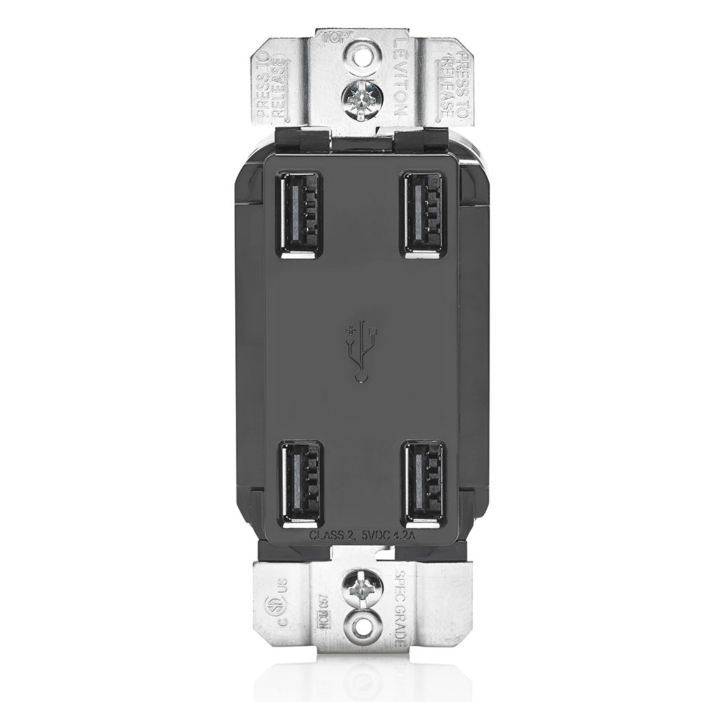 Product image for Charger USB 4-port 125V 25W 4.2AMP black