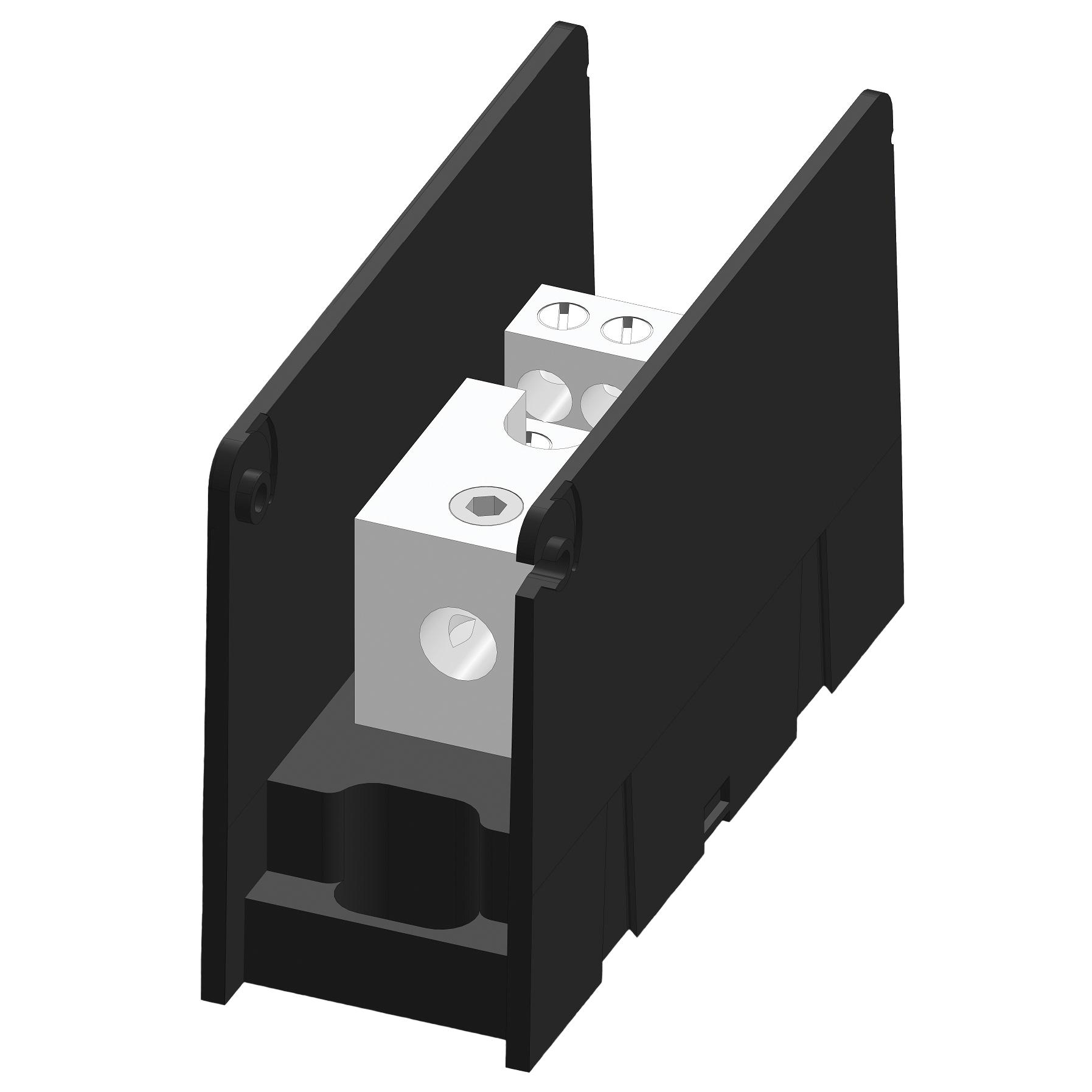 Product image for Open-Style PDB UL 1953 1000V 310A Tin-plated Aluminum - 380A 1-Pole 1 - 1 openings; 500-#4 --- 500-#4 Box to Box