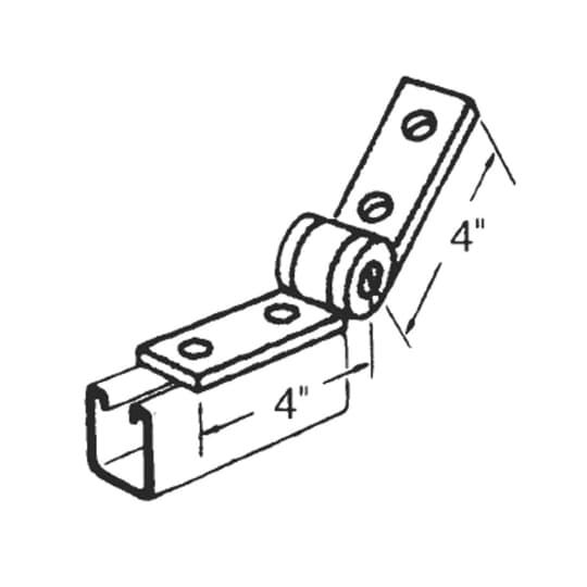 Product image for HINGED STRUT BRACKET 4 HOLE