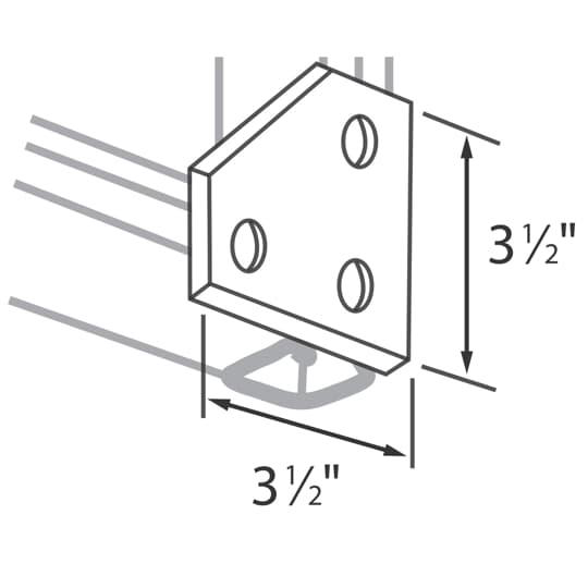 Product image for Bracket flat GoldGalv steel 3-1/2"