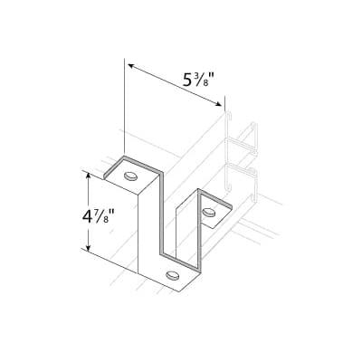 Product image for Bracket U-shaped GoldGalv steel 4-7/8X5-3/8"