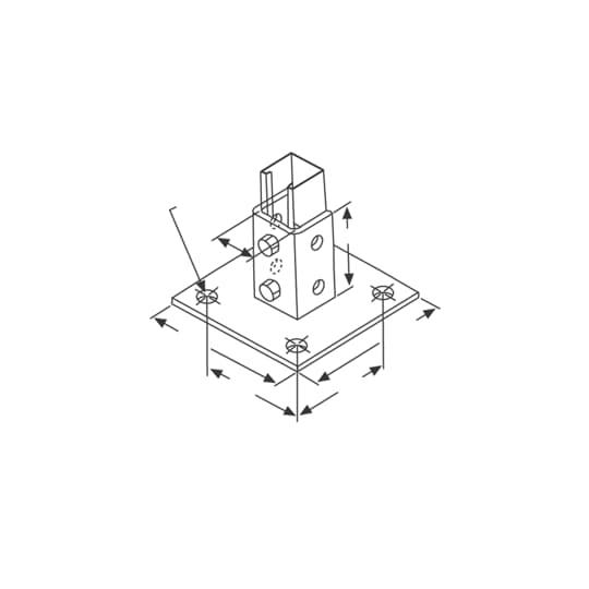Product image for Base post steel 6x6"