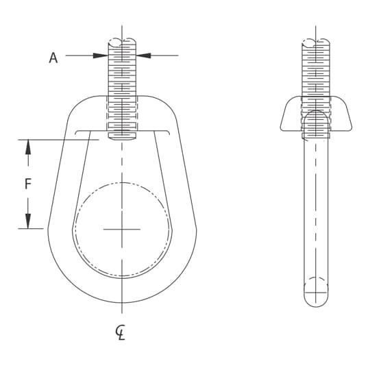 Product image for Nut eye weldless bare steel 3/8" 2700lb