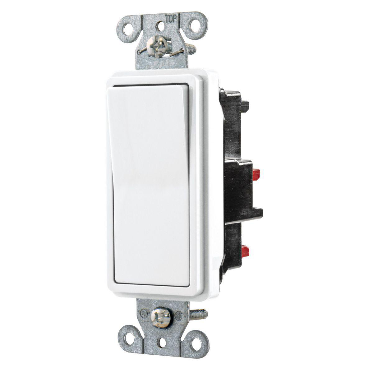 Product image for HUB DS115STW SWITCH DECORA EDGECONNECT COMMERCIAL GRADE 15A 120V/277V 1POLE SCREWLESS TERMINATION WHITE