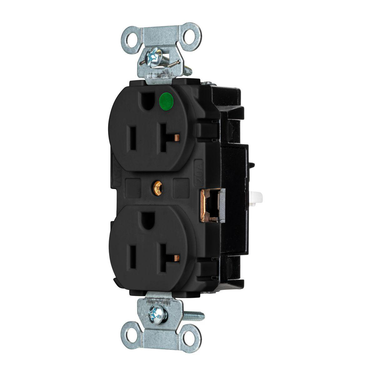 Product image for EDGE, PRO RCPT, HG, 20A 125V, BK