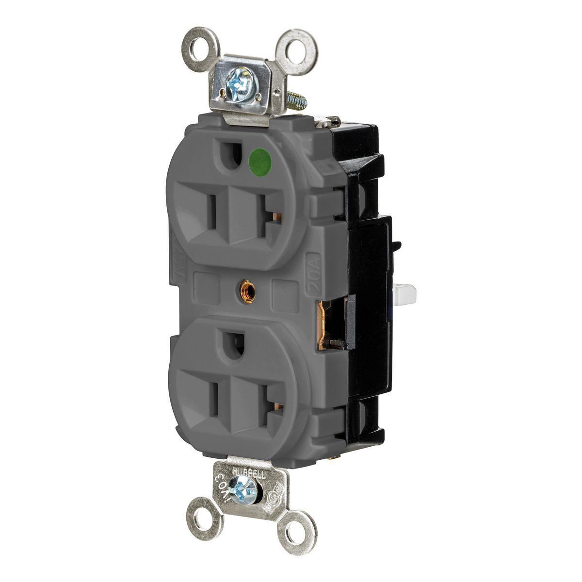 Product image for EDGE, DPLX RCPT, HG, 20A 125V, GY