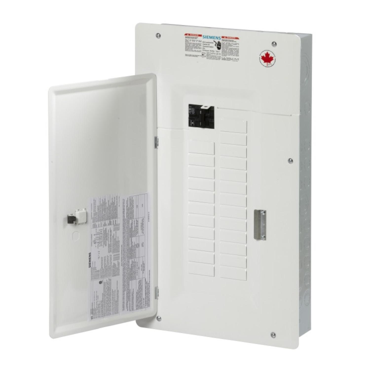 Product image for SIED SEQ24100SMDW PANEL 100A 24CIR CW MAIN SFC MTG L/C & MAIN BREAKER C/W WHITE DOOR