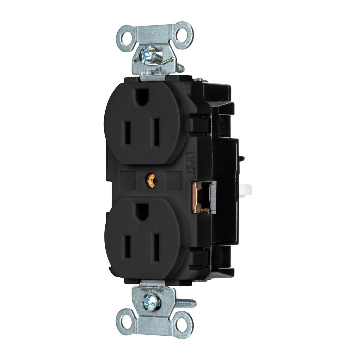 Product image for EDGE, DUP RCPT, COM, 15A 125V, BK