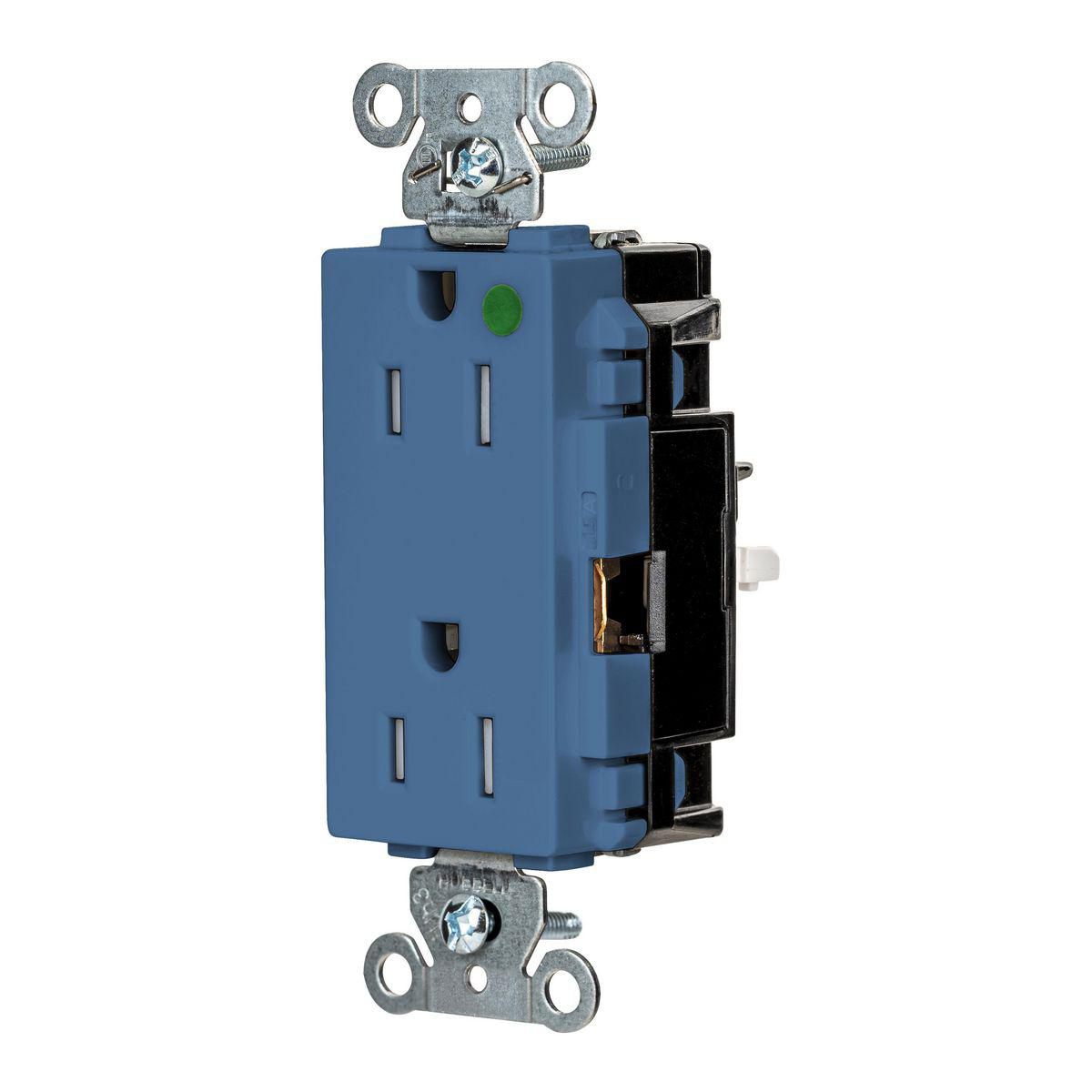 Product image for EDGE, DECO RCPT, HG, TR, 15A 125V, BL