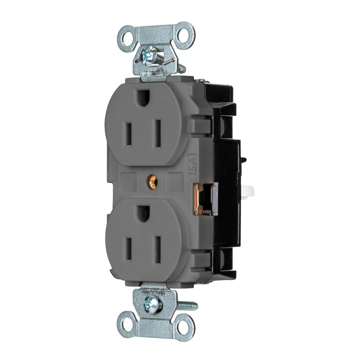 Product image for EDGE, DUP RCPT, COM, 15A 125V, GY