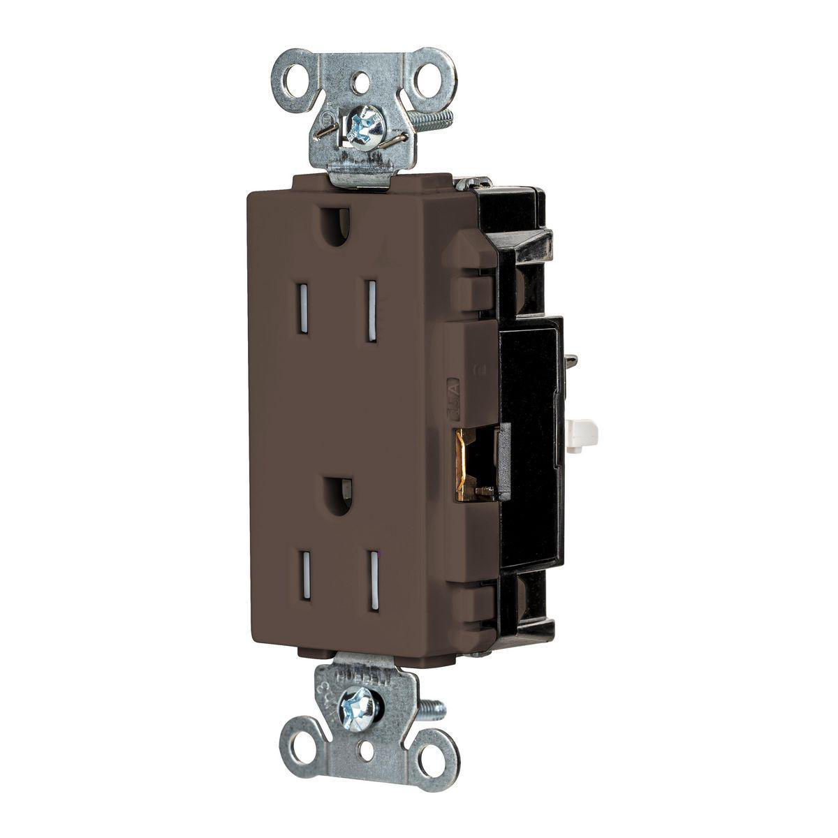 Product image for EDGE, DECO RCPT, IND, TR, 15A 125V, BR