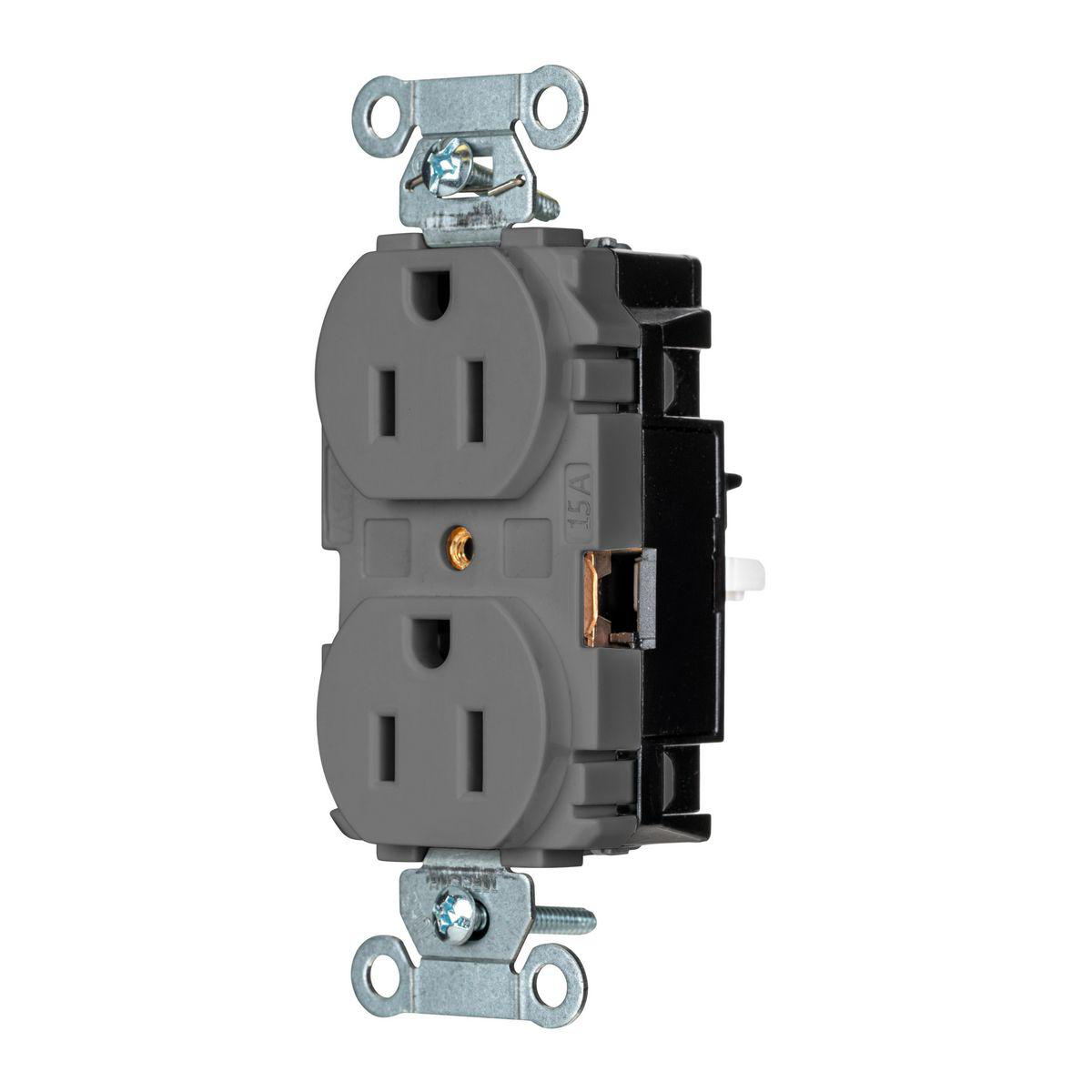 Product image for EDGE, PRO RCPT, COM,15A 125V, GY