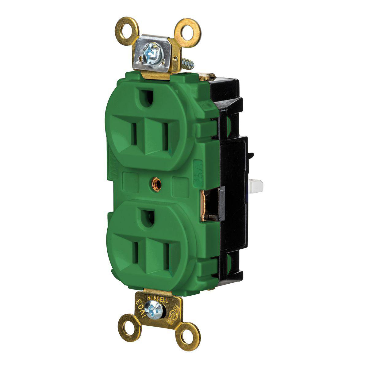 Product image for EDGE, DPLX RCPT, IND, 15A 125V, GN