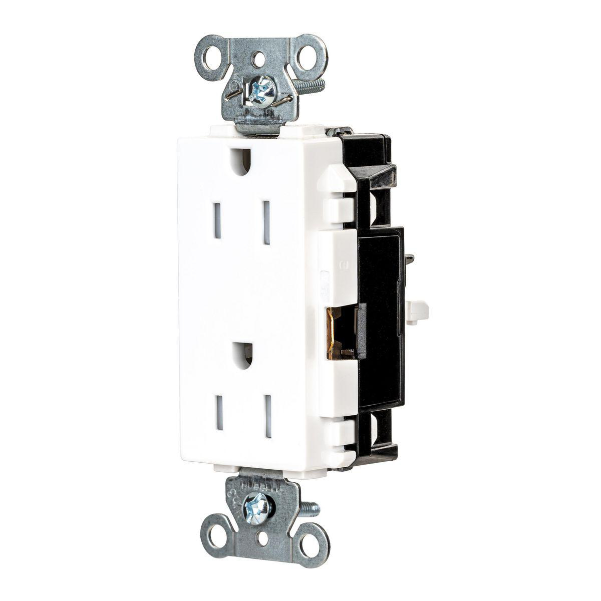 Product image for EDGE, DECO RCPT, IND, TR, 15A 125V, WH