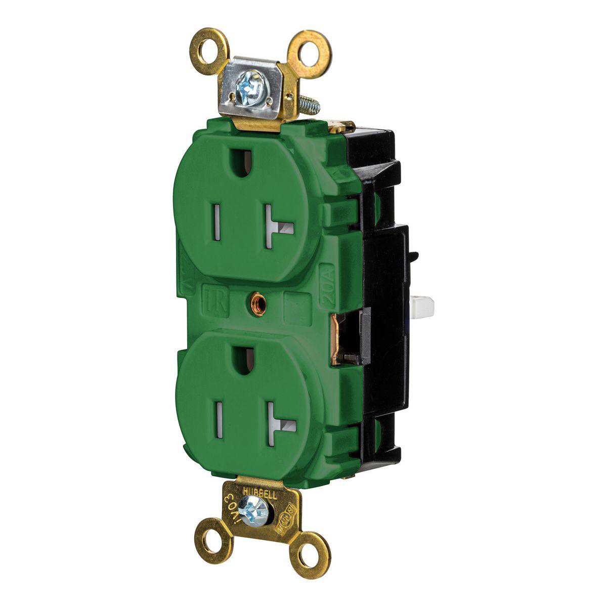 Product image for EDGE, DPLX RCPT, IND, TR, 20A 125V, GN