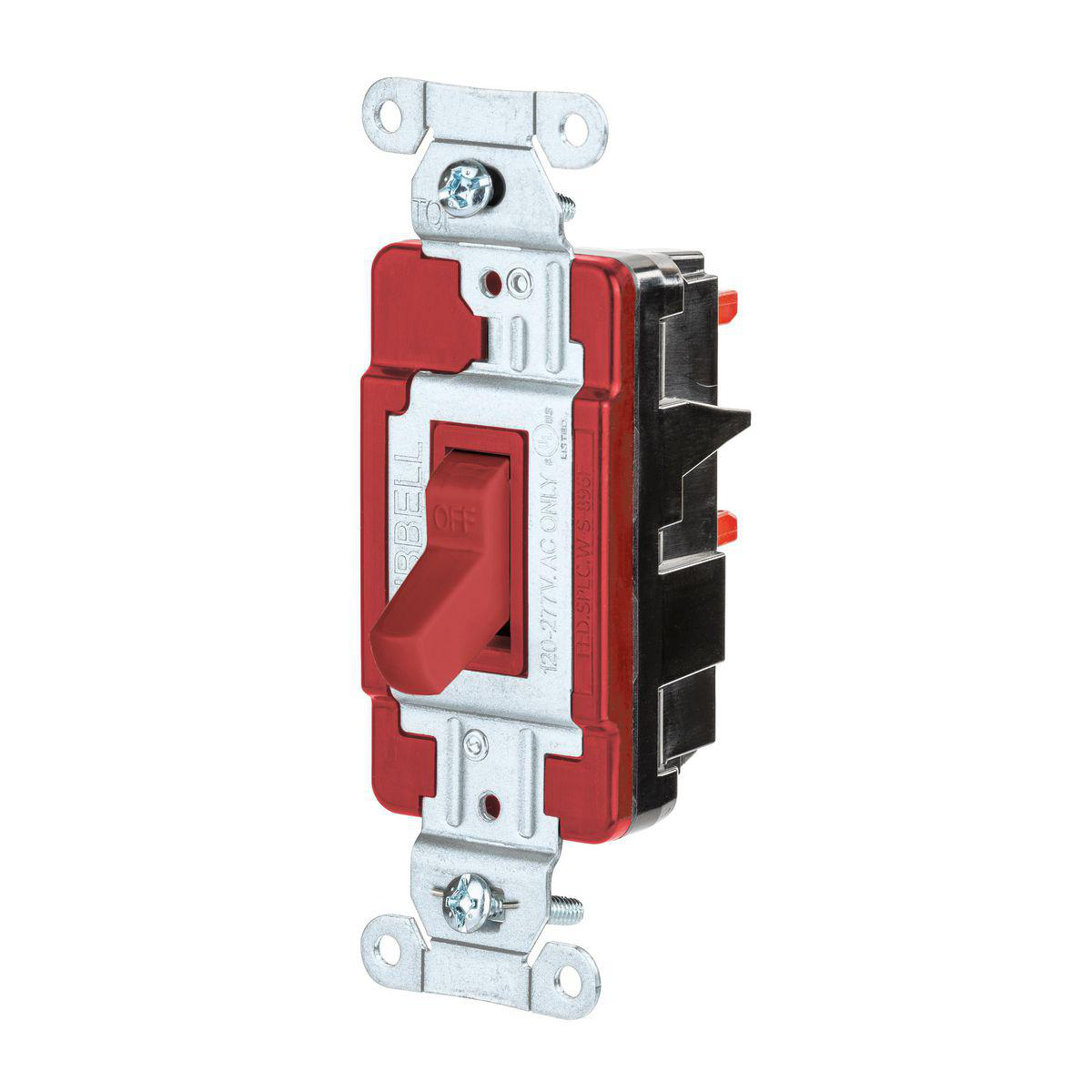 Product image for HUB CSB120STR SWITCH TOGGLE EDGECONNECT COMMERCIAL GRADE 20A 120V/277V 1POLE SCREWLESS TERMINATION RED