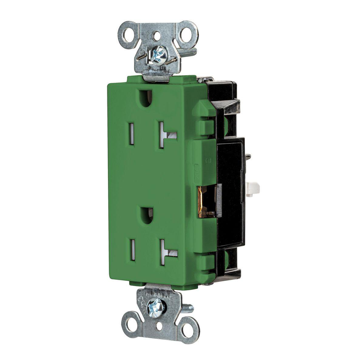 Product image for EDGE, DECO RCPT, IND, TR, 20A 125V, GN