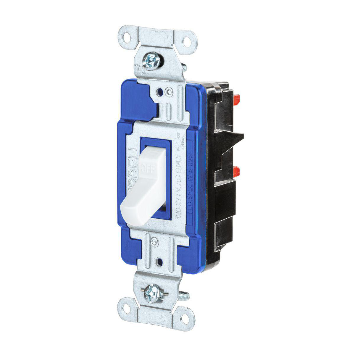 Product image for HUB CSB315STW SWITCH TOGGLE EDGECONNECT COMMERCIAL GRADE 15A 120V/277V 3WAY SCREWLESS TERMINATION WHITE
