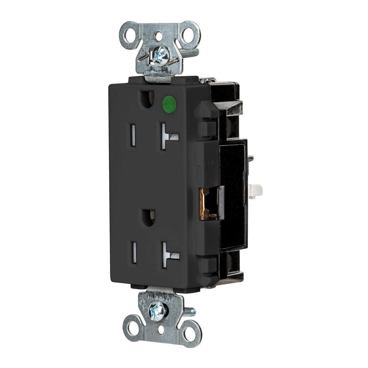 Product image for EDGE, DECO RCPT, HG, TR, 20A 125V, BK