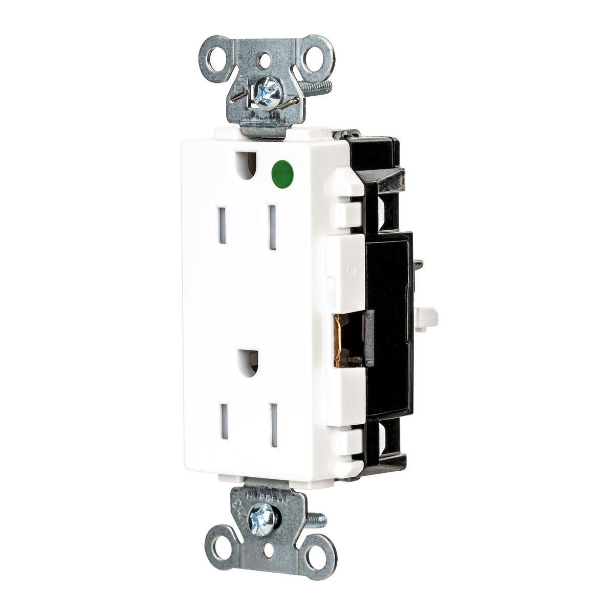 Product image for EDGE, DECO RCPT, HG, TR, 15A 125V, WH
