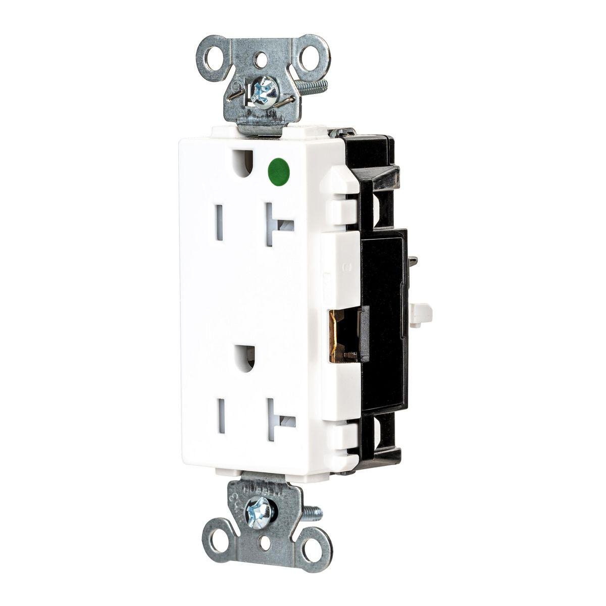 Product image for EDGE, DECO RCPT, HG, TR, 20A 125V, WH