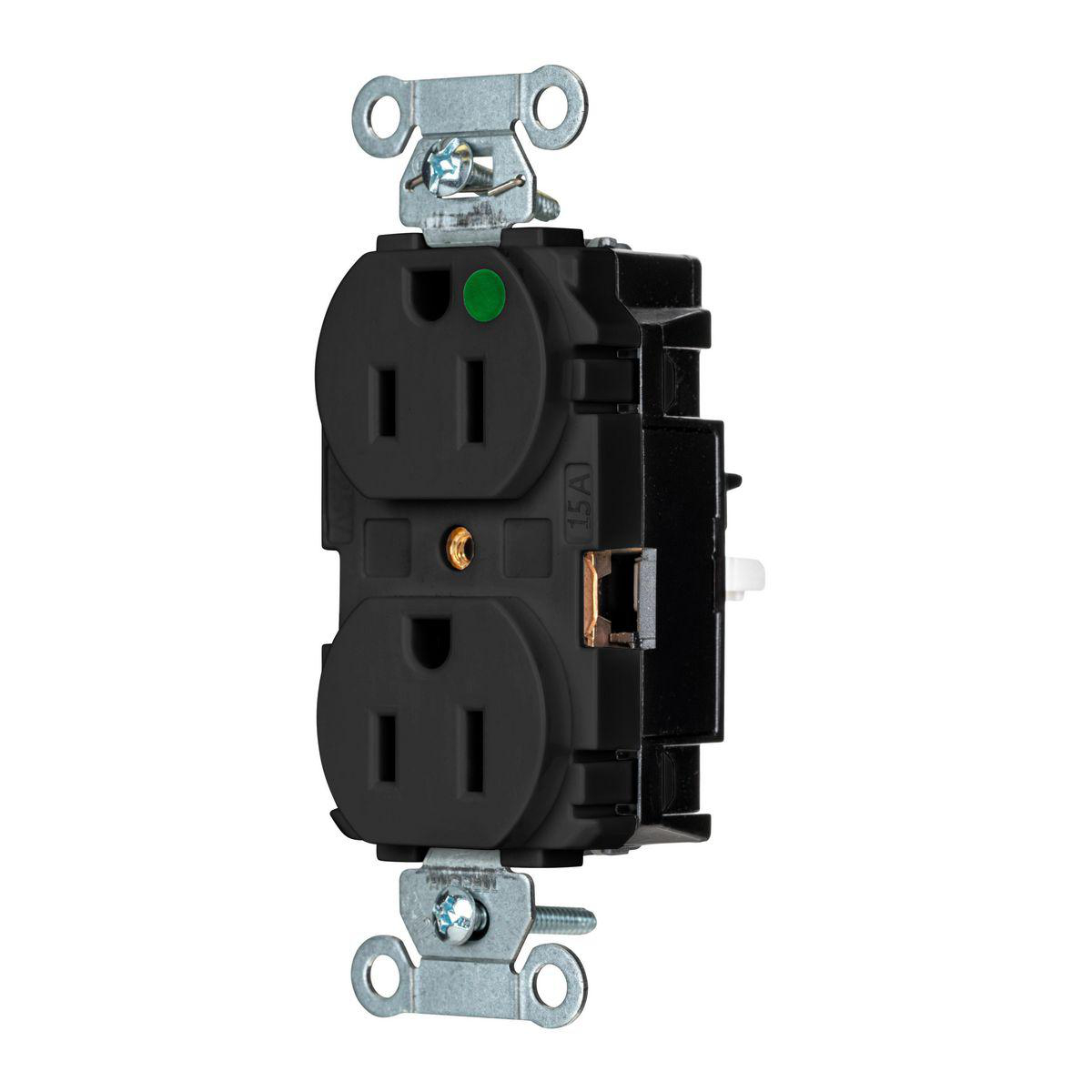 Product image for EDGE, PRO RCPT, HG, 15A 125V, BK