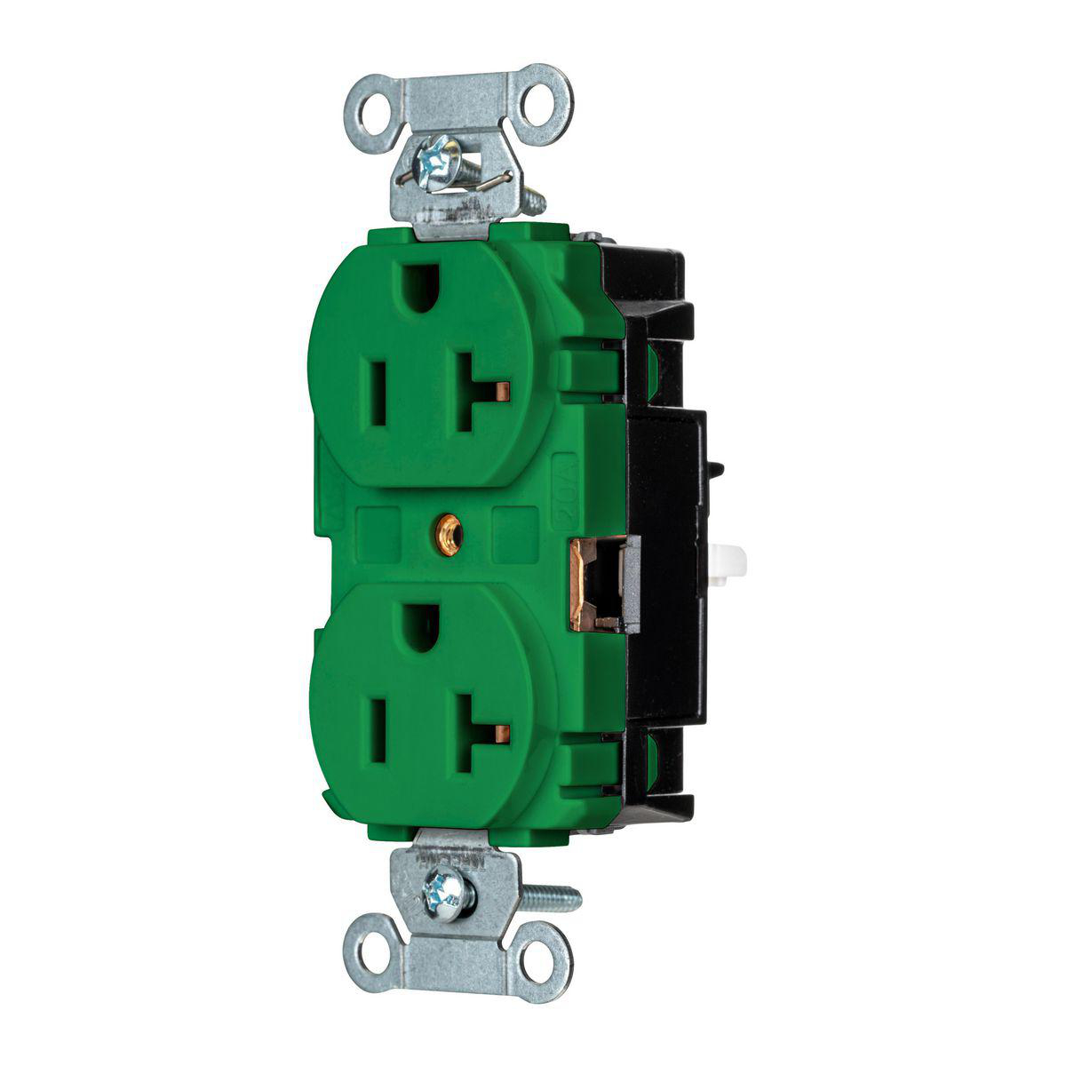 Product image for EDGE, DUP RCPT, COM, 20A 125V, GN