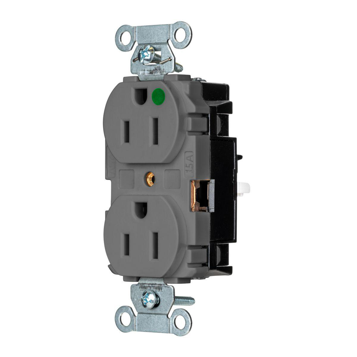 Product image for EDGE, PRO RCPT, HG, 15A 125V, GY
