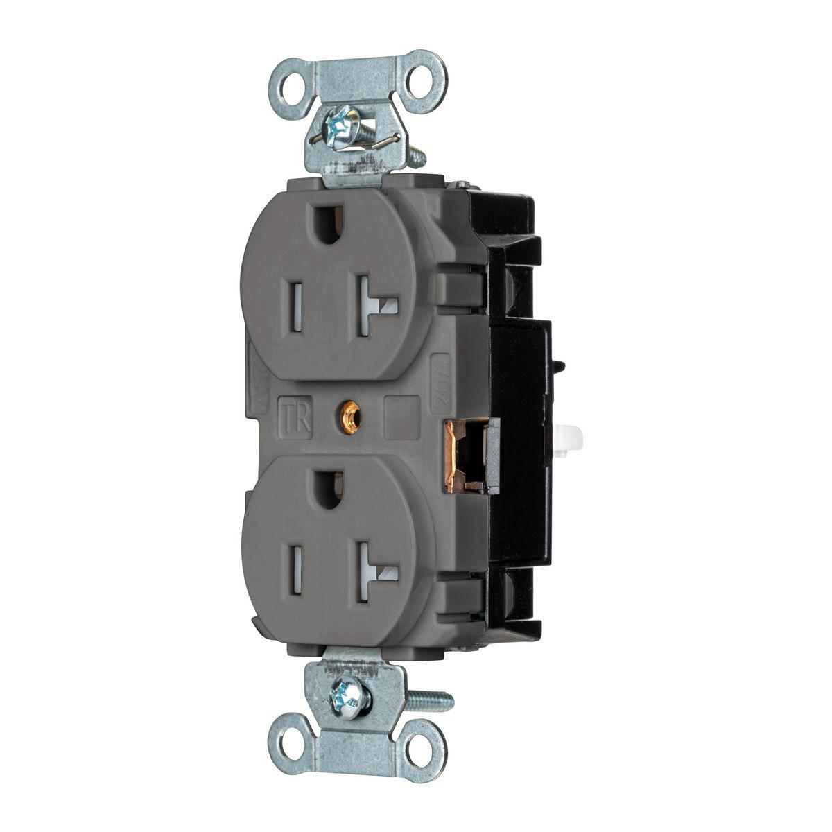 Product image for EDGE, DUP RCPT, COM, TR, 20A 125V, GY