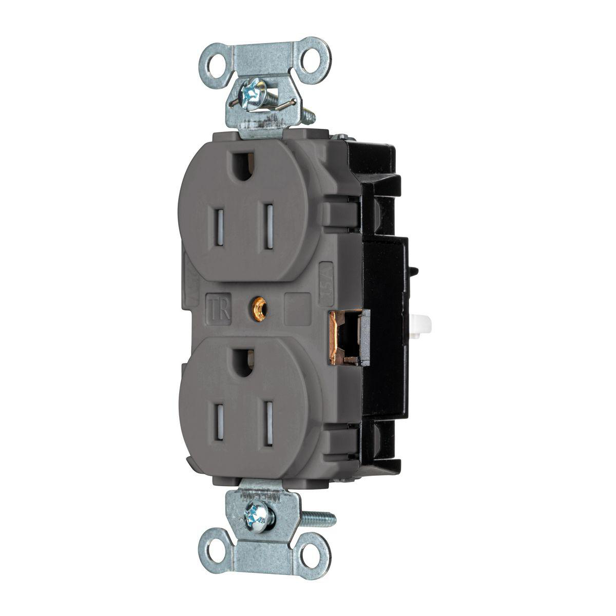 Product image for EDGE, PRO RCPT, COM, TR, 15A 125V, GY