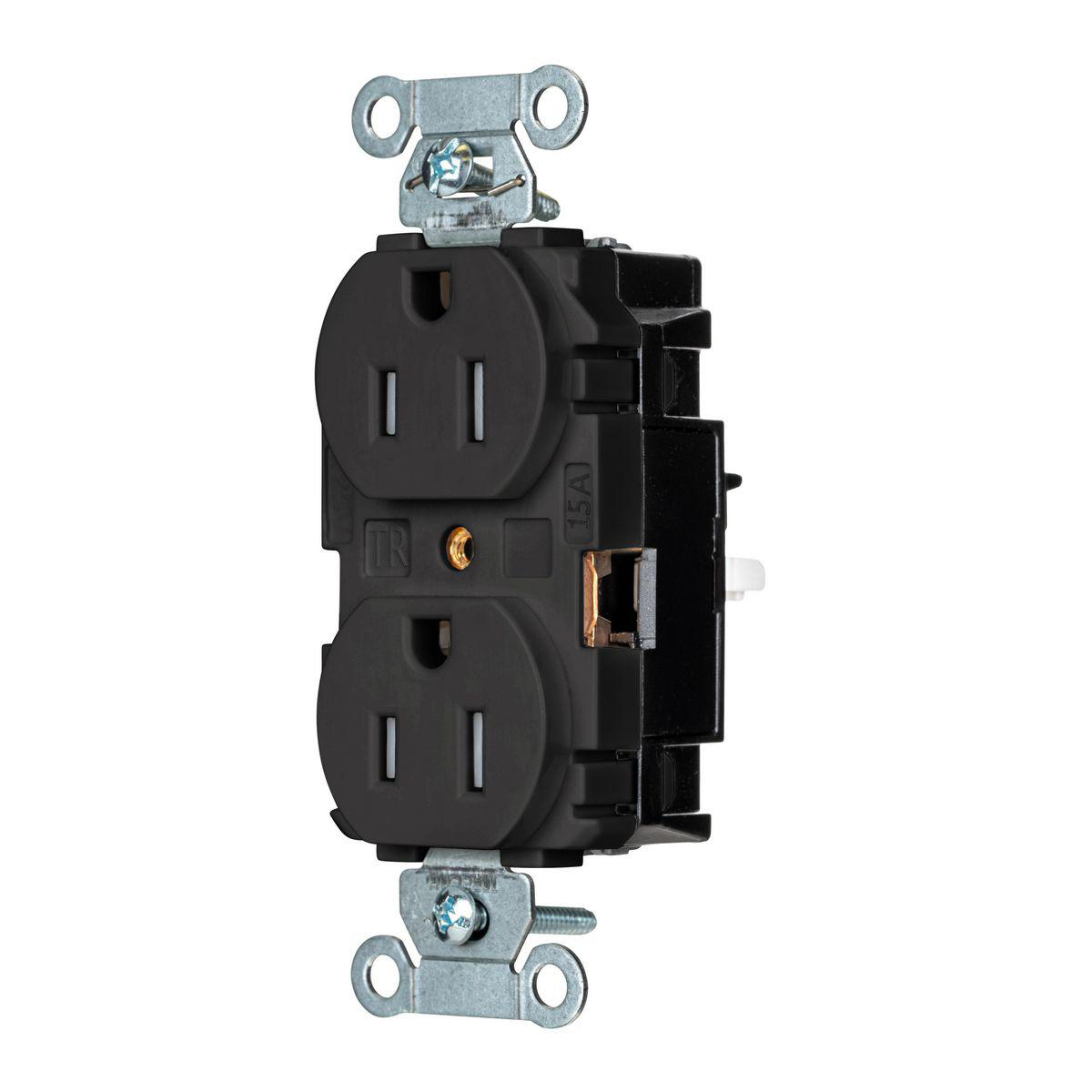 Product image for EDGE, DUP RCPT COM, TR, 15A 125V, BK