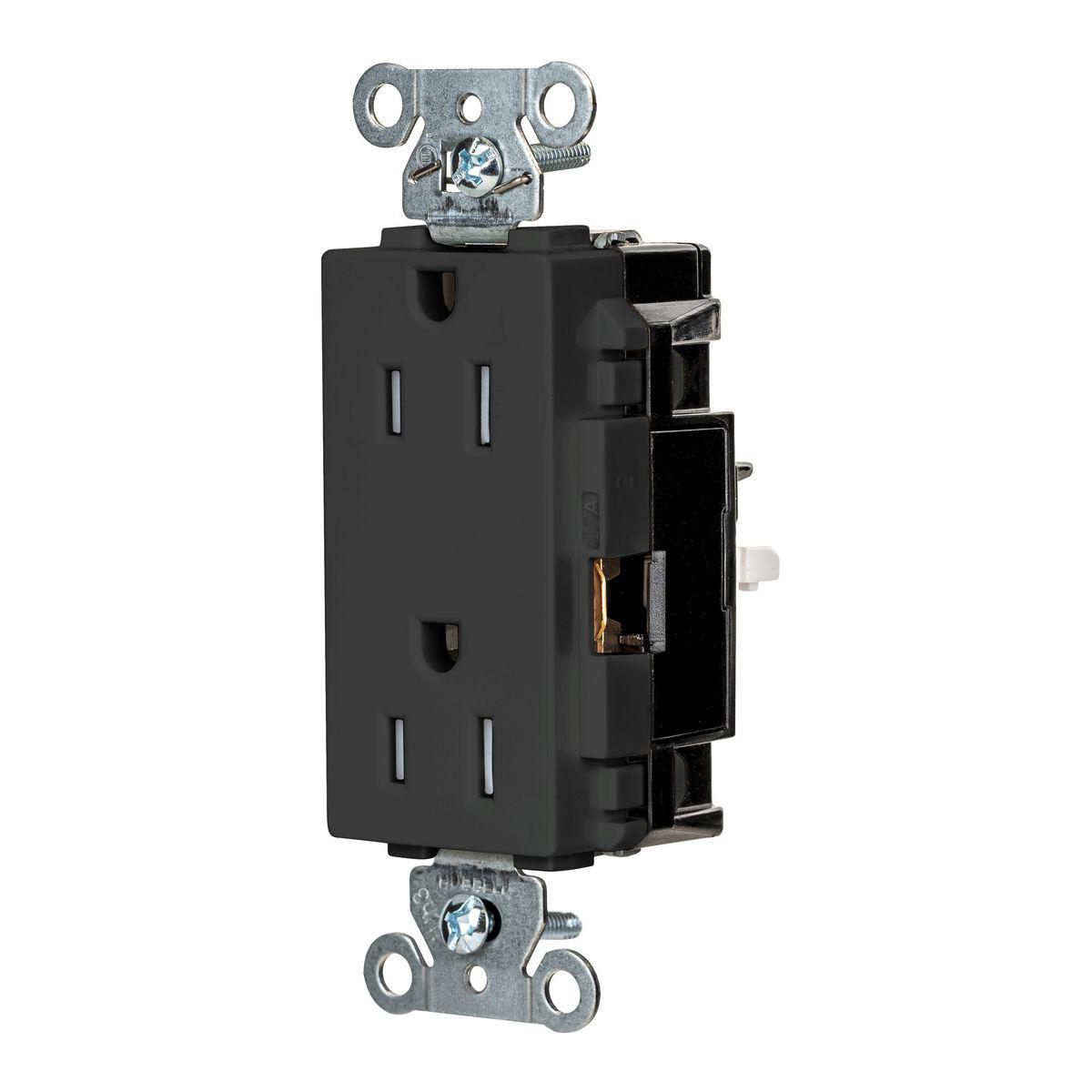 Product image for EDGE, DECO RCPT, TR, COM, 15A 125V, BK