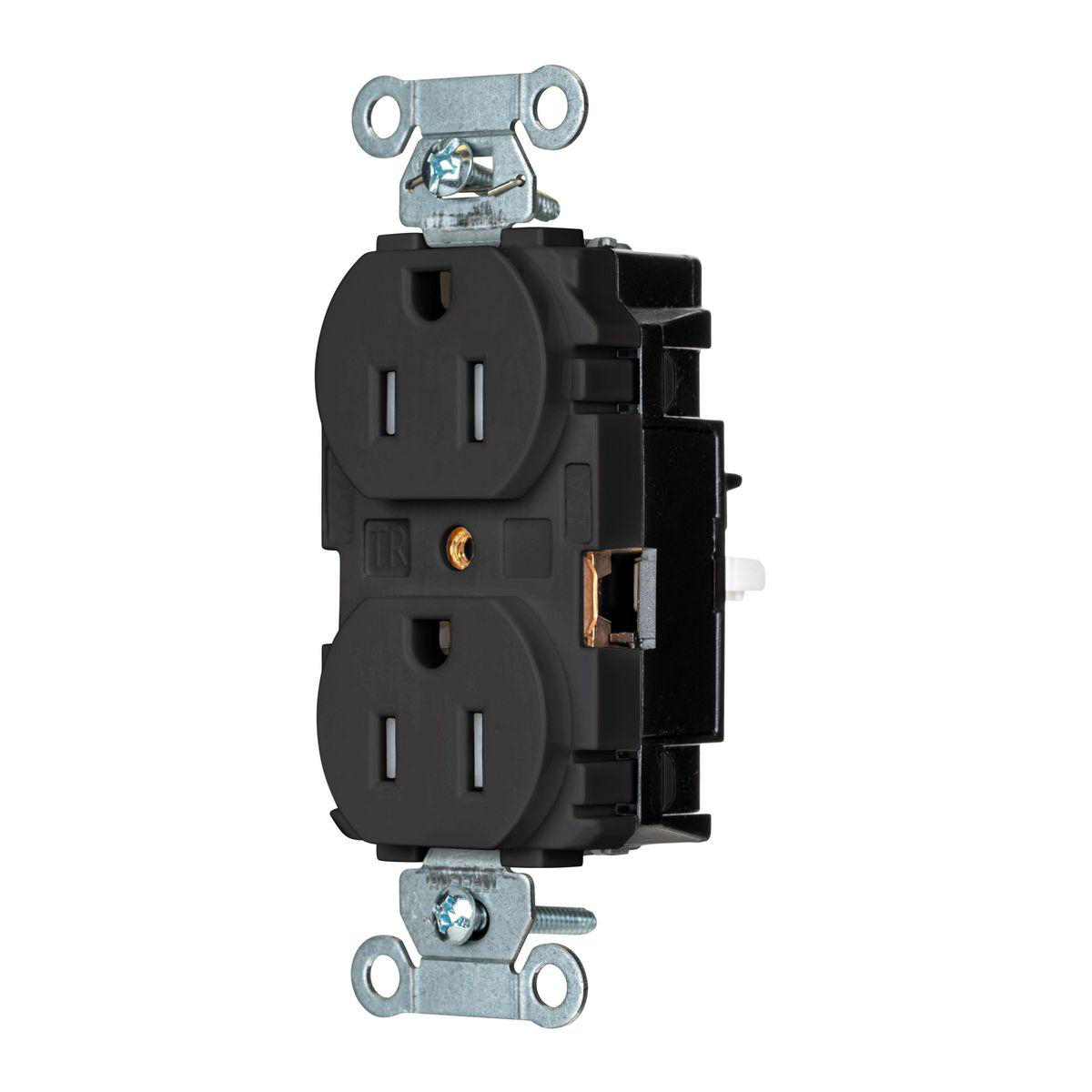 Product image for EDGE, PRO RCPT, COM, TR, 15A 125V, BK