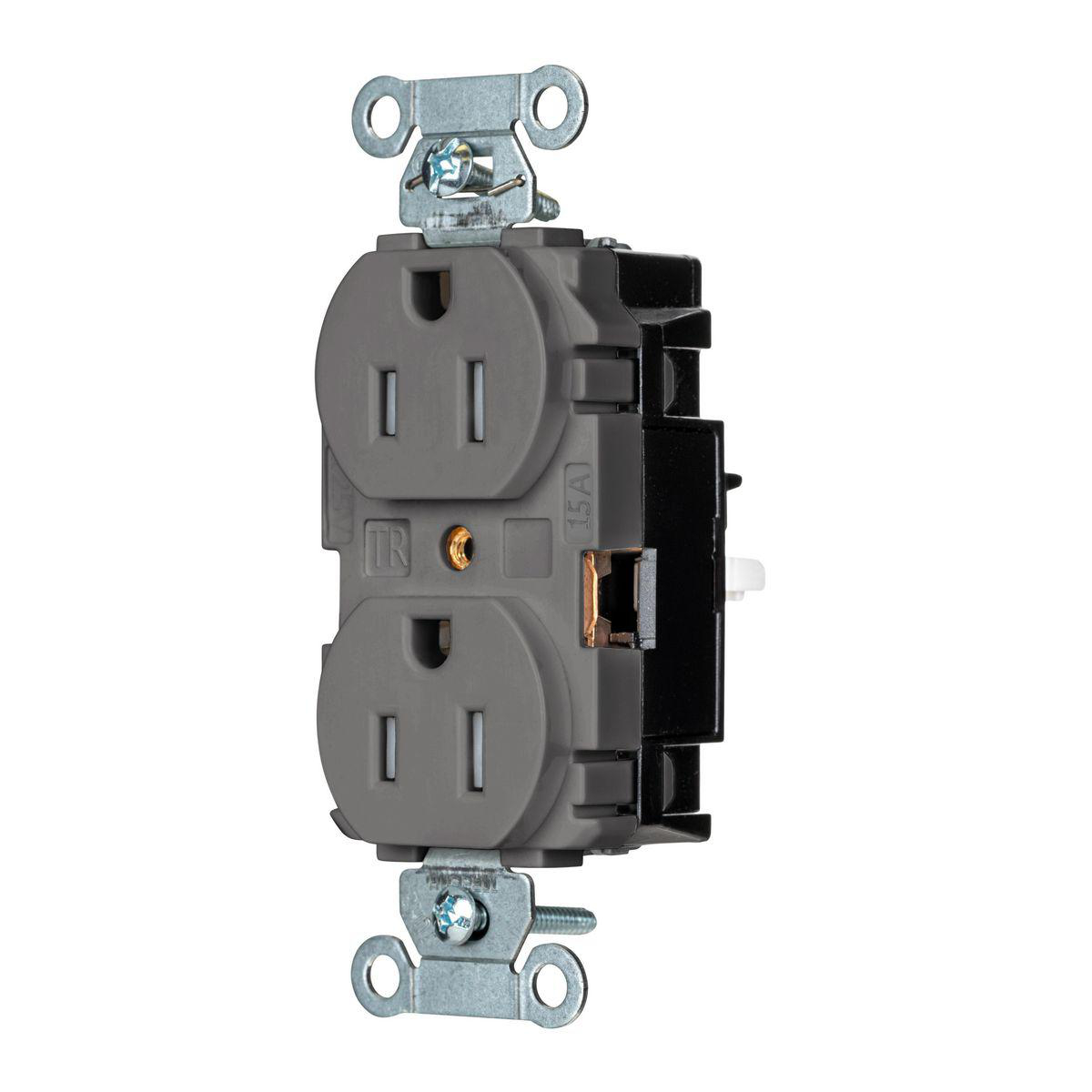 Product image for EDGE, DUP RCPT COM, TR, 15A 125V, GY