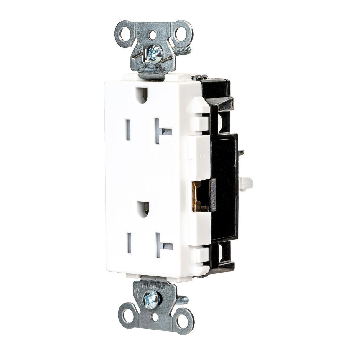 Product image for EDGE, DECO RCPT, COM, TR, 20A 125V, WH