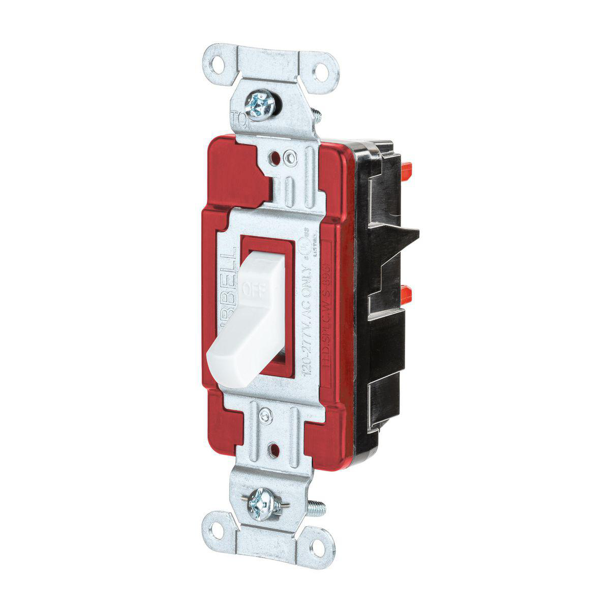 Product image for HUB CSB120STW SWITCH TOGGLE EDGECONNECT COMMERCIAL GRADE 20A 120V/277V 1POLE SCREWLESS TERMINATION WHITE