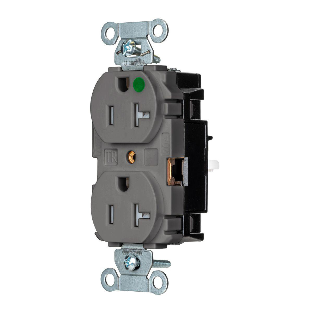 Product image for EDGE, PRO RCPT, HG, TR, 20A 125V, GY