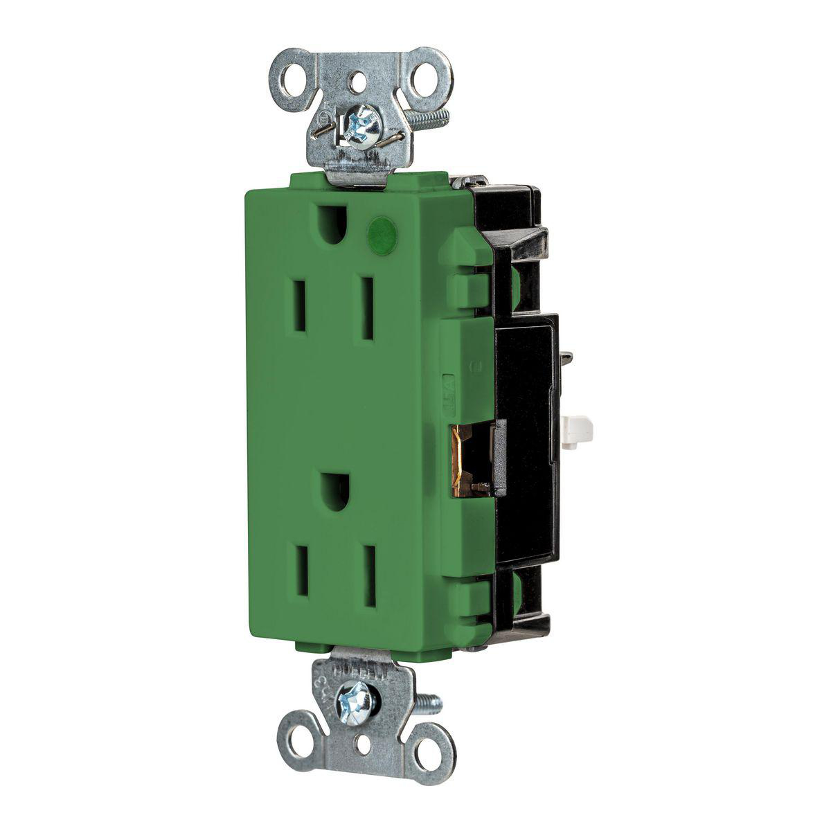 Product image for EDGE, DECO RCPT, HG, 15A 125V, GN