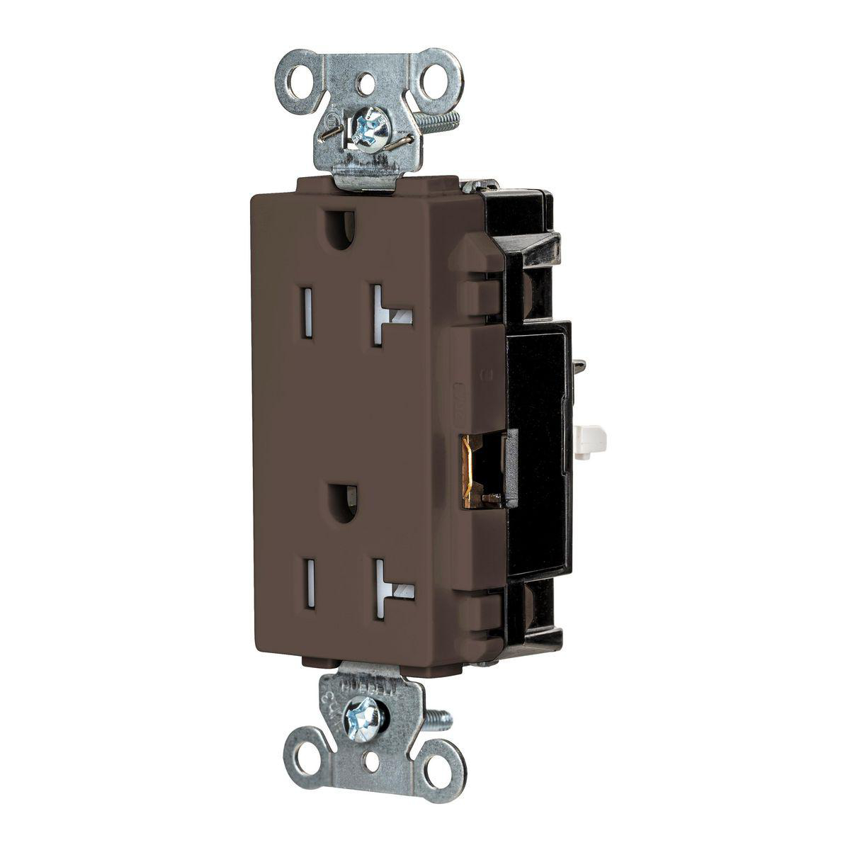Product image for EDGE, DECO RCPT, IND, TR, 20A 125V, BR