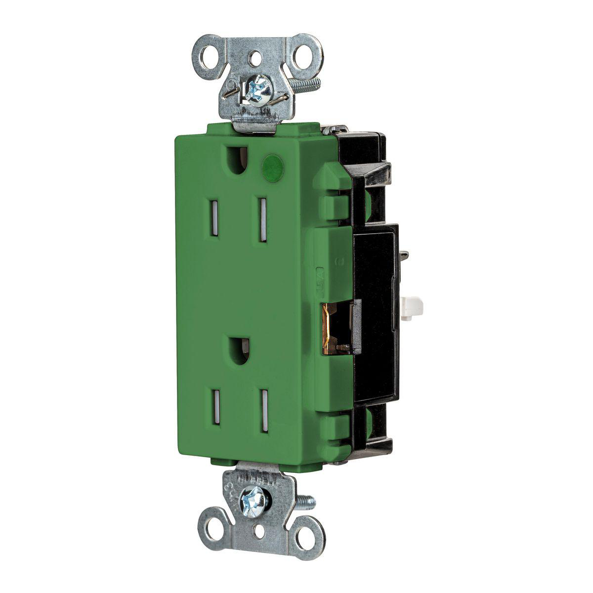 Product image for EDGE, DECO RCPT, HG, TR, 15A 125V, GN