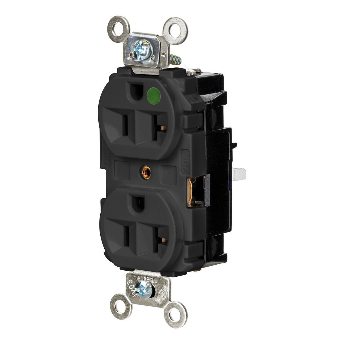 Product image for EDGE, DPLX RCPT, HG, 20A 125V, BK