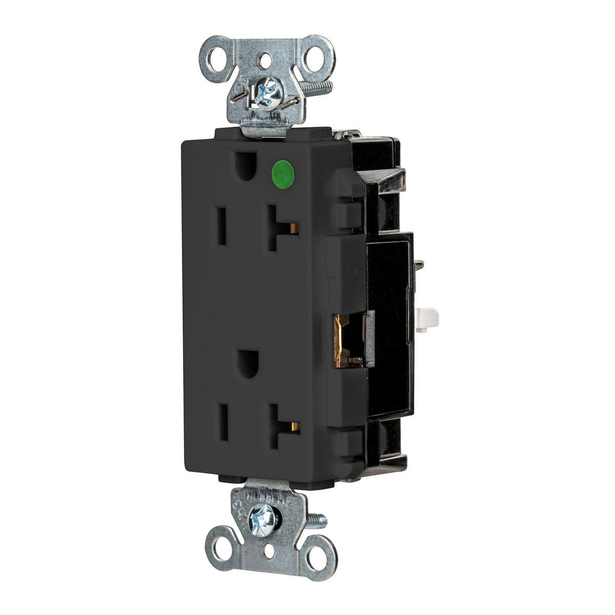 Product image for EDGE, DECO RCPT, HG, 20A 125V, BK