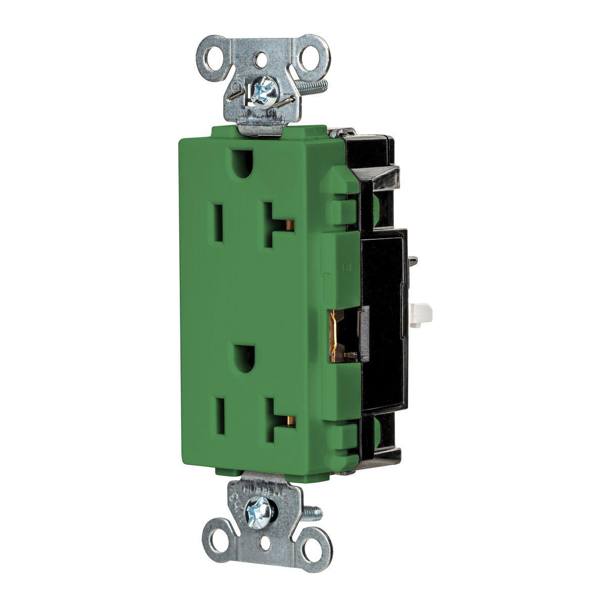 Product image for EDGE, DECO RCPT, IND, 20A 125V, GN