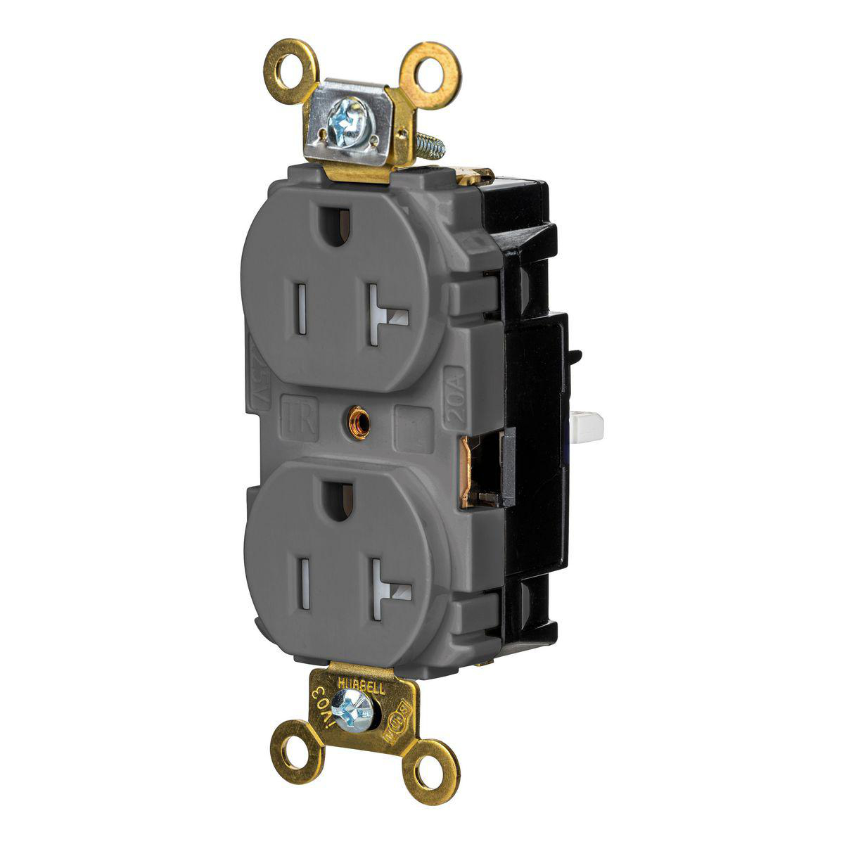 Product image for EDGE, DPLX RCPT, IND, TR, 20A 125V, GY