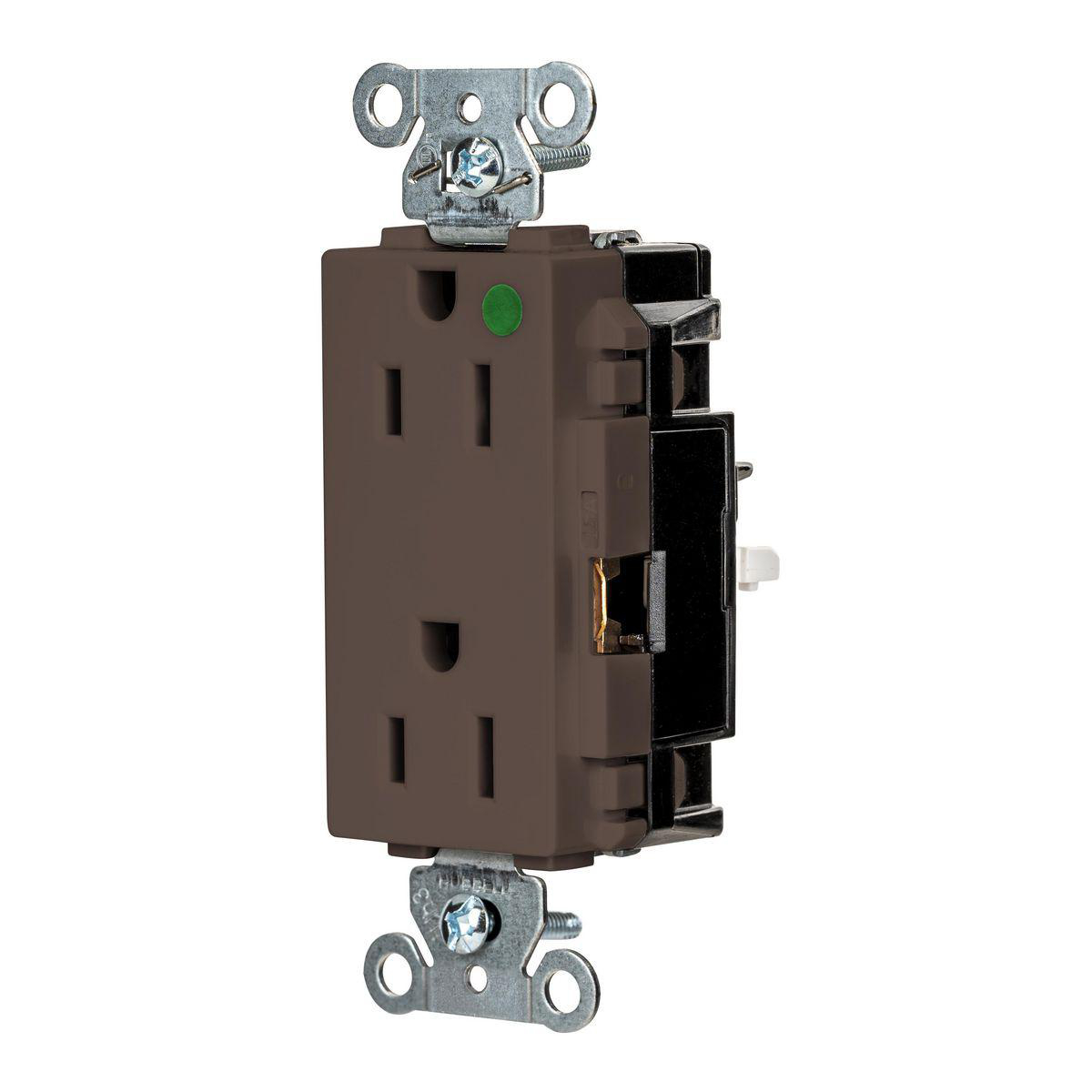Product image for EDGE, DECO RCPT, HG, 15A 125V, BR