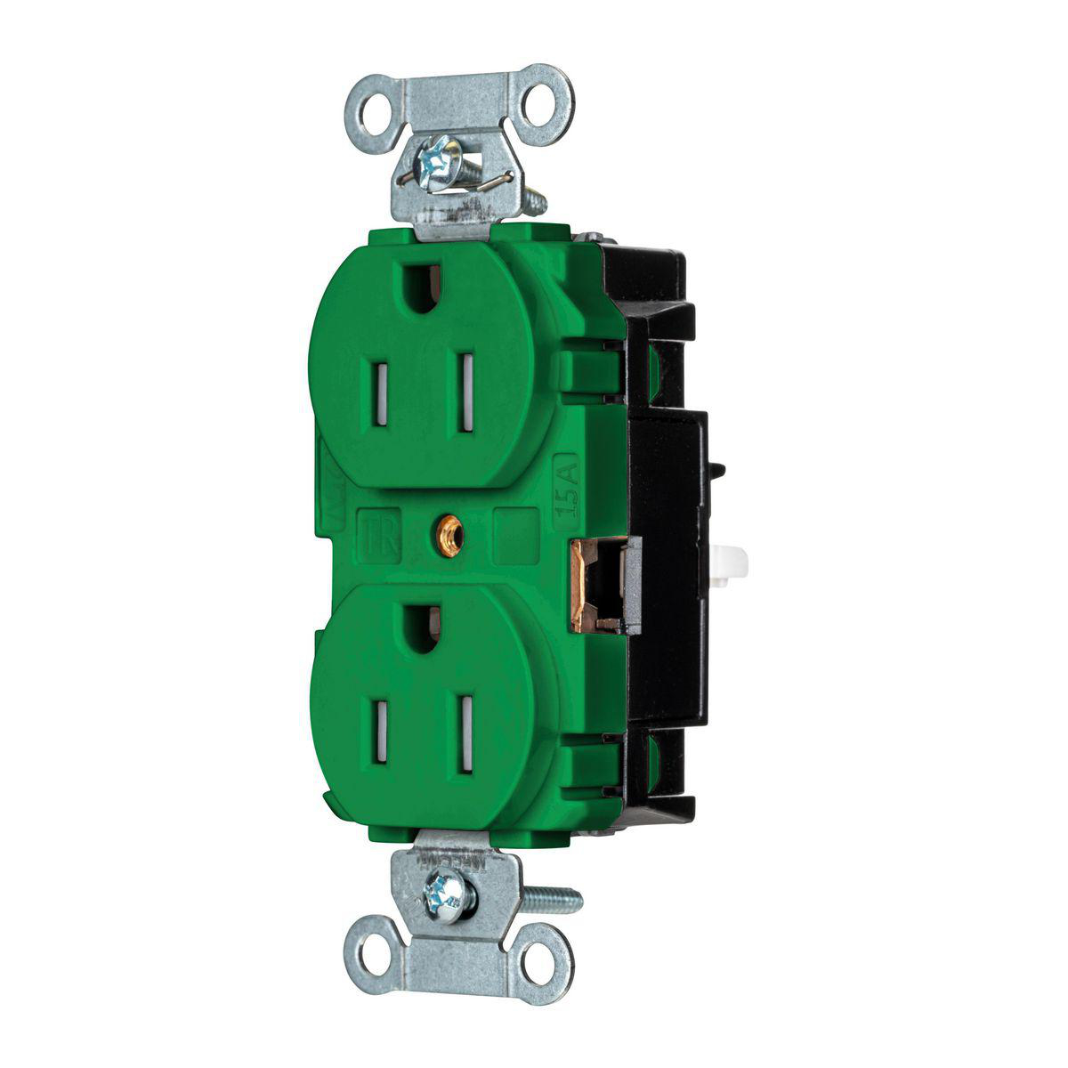 Product image for EDGE, DUP RCPT COM, TR, 15A 125V, GN
