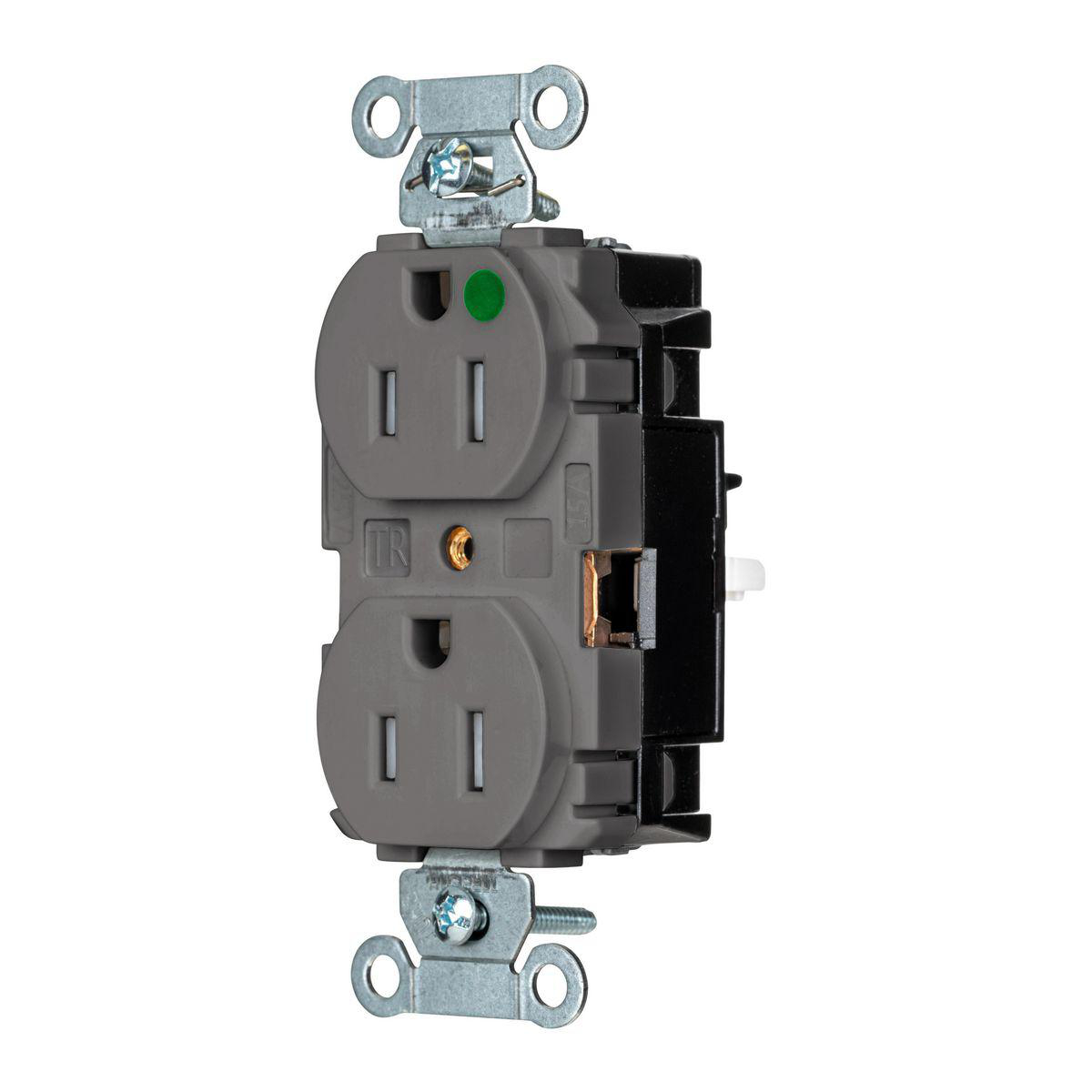 Product image for EDGE, PRO RCPT, HG, TR, 15A 125V, GY