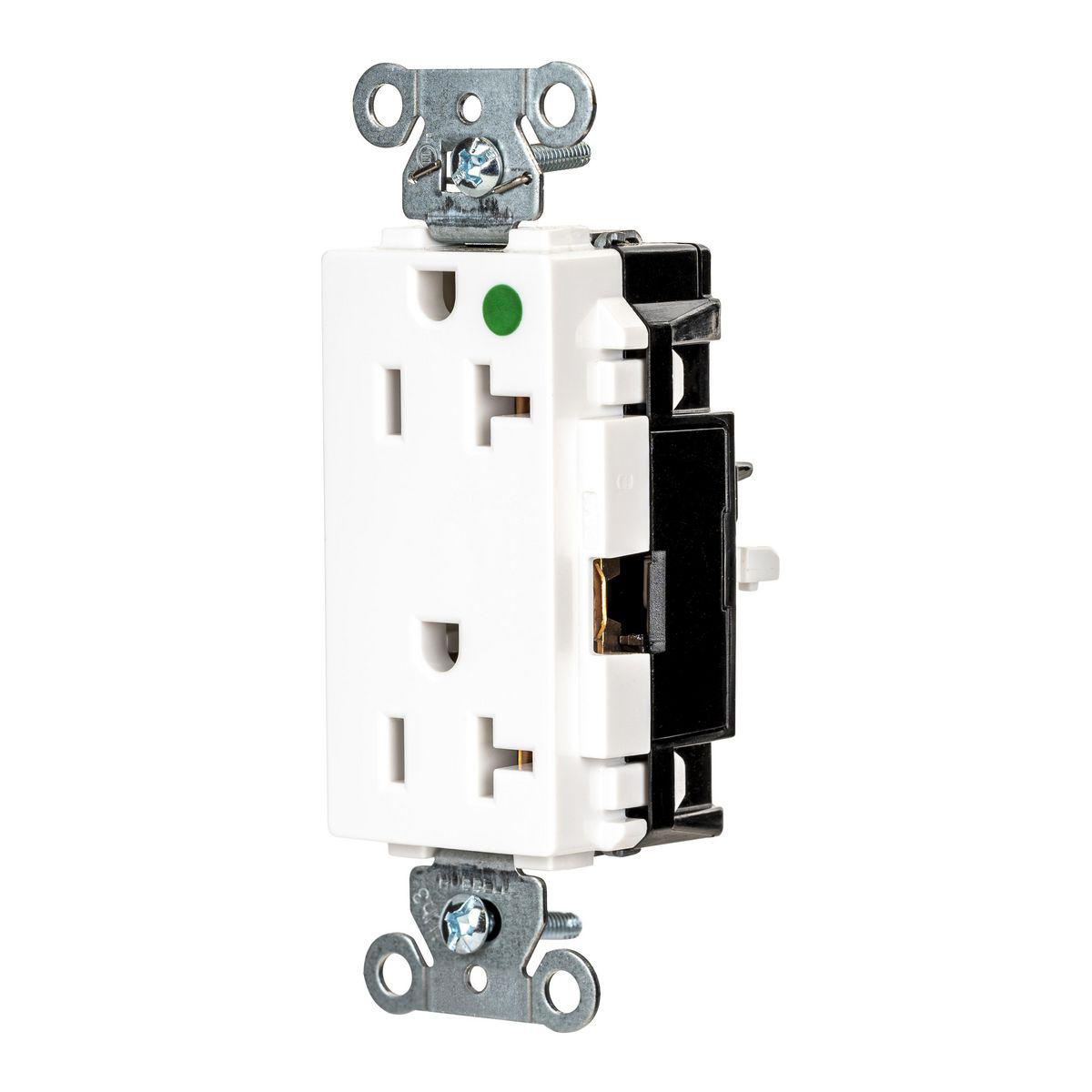Product image for EDGE, DECO RCPT, HG, 20A 125V, WH