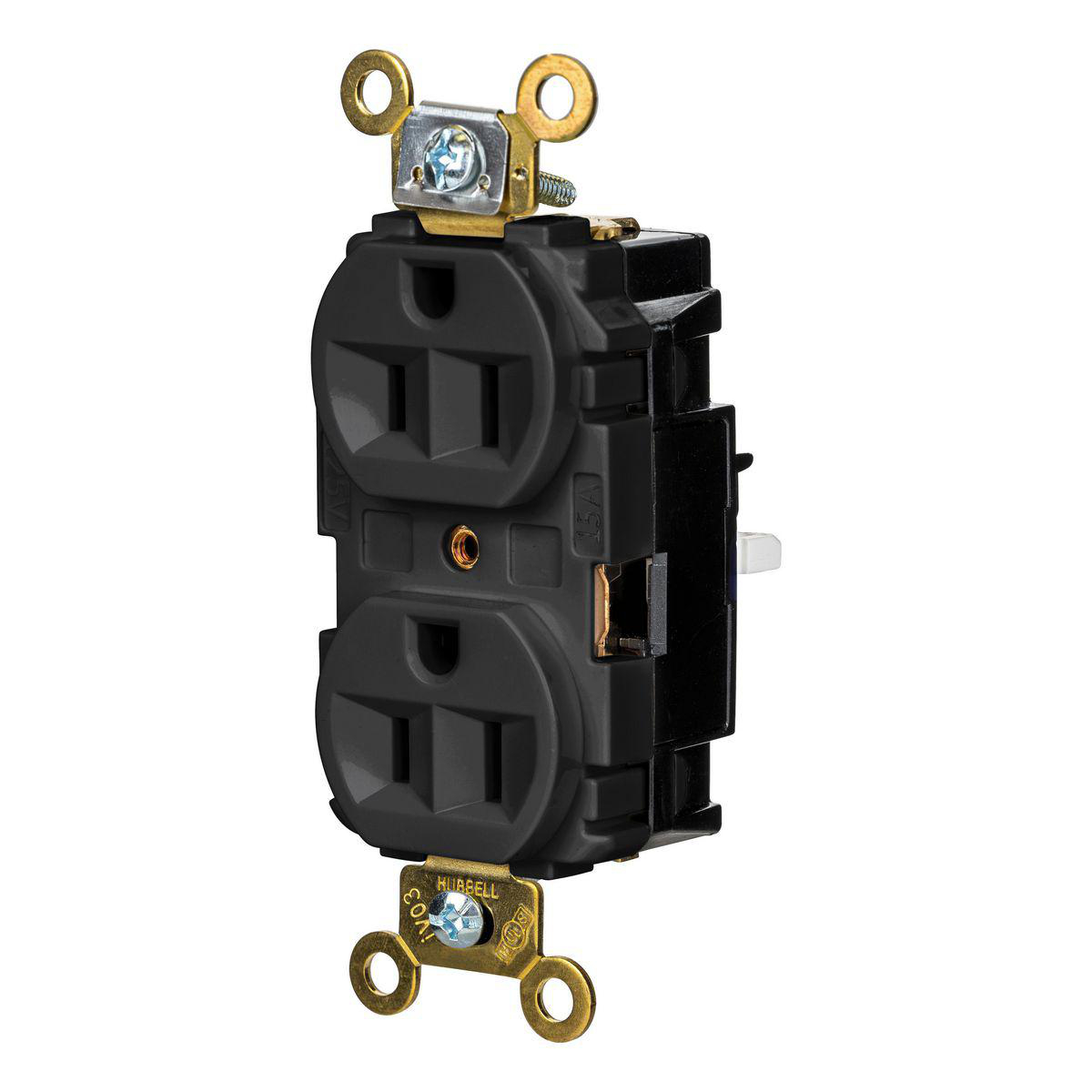 Product image for EDGE, DPLX RCPT, IND, 15A 125V, BK